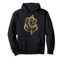 Eleganter Ganesha indischer Hindu Gott spiritueller Elefant Pullover Hoodie von peter2art einzigartiges Tier-Illustration Geschenk