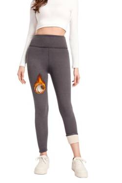 Thermische Leggings für Damen Thermo Hohe Taille Stretch Hose Gefüttert Leggings Mit Fleece Verdickte Plüsch Leggins(-20℃ ~ 15℃)Mit Teddy-Innenfleece Dicke Blickdichte High Waist LegginsWarm Winter von piannao