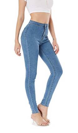 piannao Damen Große Hohe Taille Slim Skinny Jeans Leggings Röhrenjeans Bleistifthose Stretch Hose von piannao