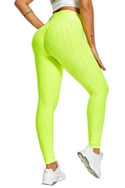 piannao Damen Gym Leggins Hohe Taille Kompressions Push Up Leggings Frauen Honeycomb Fitnesshose von piannao