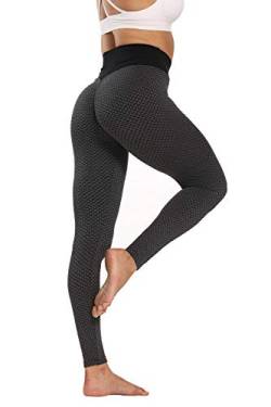 piannao Damen Gym Leggins Hohe Taille Kompressions Push Up Leggings Frauen Honeycomb Fitnesshose von piannao