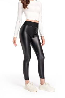 piannao Damen Kunstleder Leggings High Waist Leggings Hose Strumpfhosen Treggins Leggins Kunstleder Leggings Leder Look hüfthoch Hose in Lederoptik von piannao