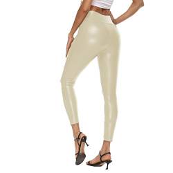 piannao Damen Kunstleder Leggings Lederhose High Waist Leggings Hose Strumpfhosen Treggins Leggins Kunstleder Leggings Leder Look hüfthoch von piannao