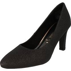 piece of mind. Damen Schuhe Bequeme High-Heel Pumps 224-142 Glitzer Schwarz (eu_Footwear_Size_System, Adult, Numeric, medium, Numeric_38) von piece of mind.