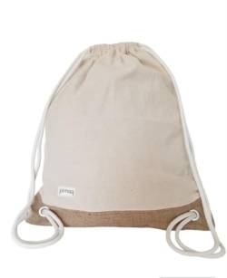 pimaq Jutebeutel Turnsack Baumwollbeutel Turnbeutel Gym Bag Stoffrucksack Stoffbeutel Beige mit Kordelzug jute Turnbeutel für Damen Herren Teenager Junge Mädchen. von pimaq