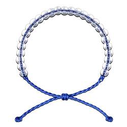 pingyongchang Boho Adjustable String Braided Bracelets Handmade Weaving Rope Clear Crystal Seed Beaded Ocean Bracelet for Women Men Unisex Healing Power Jewelry (blau) von pingyongchang