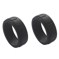 pintoc 2 Stück, Beliebt bei Frauen, Silikon-Cool-Ringe, Rechteckiger Silikon-Ehering, 8 Mm, 11 von pintoc