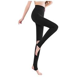 Leggings Damen High Waist, Winter Thermoleggings Gefüttert Strumpfhose Warme Verdickte Dehnbare Seidige Einfarbige Nahtlose mit Fleece gefütterte Thermo Strumpfhosen Leggings Damen Therme Strumpfhose von pitashe_Bekleidung