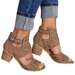 Sandalen Damen Sommer Damen Neue Sommermode All-Match One Word Schnalle Sonnenblume Weinglas Mit Sexy Strass Transparent Stiletto Sandalen Fischmund Spitz Transparent High Heels K060 von pitashe_Bekleidung