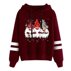 Weihnachten Pullover Damen Sweatshirt Rentiermuster Weihnachtspullover Familie Set Christmas Reindeer Strickpullover Unisex Christmas Teenager Mädchen Weihnachtspullover Sweatshirt (X01-Red, XXL) von pitashe_Bekleidung