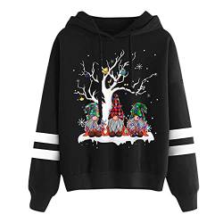 Weihnachten Pullover Damen Sweatshirt Rentiermuster Weihnachtspullover Familie Set Christmas Reindeer Strickpullover Unisex Christmas Teenager Mädchen Weihnachtspullover Sweatshirt (X04-Black, L) von pitashe_Bekleidung