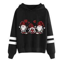 Weihnachten Pullover Damen Sweatshirt Rentiermuster Weihnachtspullover Familie Set Christmas Reindeer Strickpullover Unisex Christmas Teenager Mädchen Weihnachtspullover Sweatshirt (X11-Black, L) von pitashe_Bekleidung