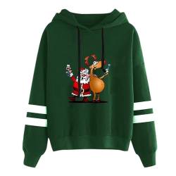 Weihnachten Pullover Damen Sweatshirt Rentiermuster Weihnachtspullover Familie Set Christmas Reindeer Strickpullover Unisex Christmas Teenager Mädchen Weihnachtspullover Sweatshirt (X31-Green, XXL) von pitashe_Bekleidung