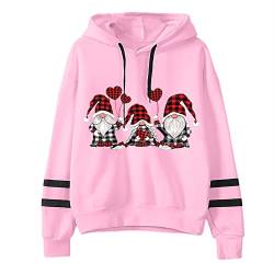 Weihnachten Pullover Damen Sweatshirt Rentiermuster Weihnachtspullover Familie Set Christmas Reindeer Strickpullover Unisex Christmas Teenager Mädchen Weihnachtspullover Sweatshirt Pulli (X11-Pink, L) von pitashe_Bekleidung