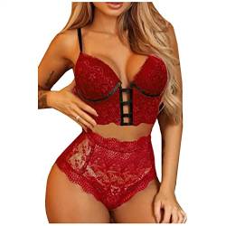 pitashe_Bekleidung Erotische Dessous-Set Damen Sexy Tiefer V-Ausschnitt Halfter Spitze Reizwäsche Negligee Babydoll, Hem Nachtwäsche Nachthemd Lingerie Nachtkleid G-String Sleepwear, Dessous#06, L von pitashe_Bekleidung