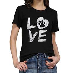 Pitashe Damen Tops Freizeit Love Alphabet Drucken Rundhals Kurzarm Damen Sommer T-Shirts Weste Crop Top Tank Top Mode Party Oberteile Blusen Camisole Hemd Bekleidung Vest Bauchfrei Tunika Shirts Top von pitashe Tops