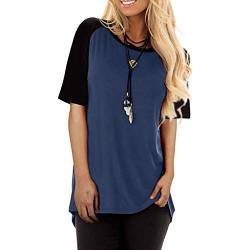 Pitashe Damen Tops Freizeit Sommer Kurzarm Rundhals Baumwolle Nähen Damen Sommer T-Shirt Crop Top Weste Tank Top Party Oberteile Bluse Camisole Hemd Bekleidung Vest Bauchfrei Tunika Clubwear Shirts von pitashe Tops