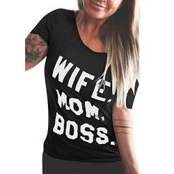 Pitashe Damen Tops Mode Kurzarm Bequem Wife MOM BOSS Alphabet Drucken Damen Sommer T-Shirt Crop Top Weste Tank Top Party Oberteile Bluse Camisole Hemd Bekleidung Vest Bauchfrei Tunika Clubwear Shirts von pitashe Tops