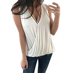 Pitashe Damen Tops Sexy Einfach Ärmellos Spitze V-Ausschnitt Weste Damen Sommer Tank Top Party Oberteile Bluse Camisole Hemd T-Shirt Crop Tops Bekleidung Vest Bauchfrei Tunika Clubwear Shirts Tops von pitashe Tops