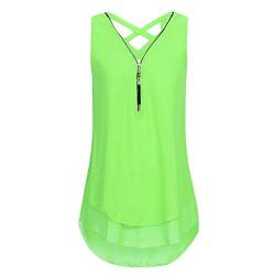 Pitashe Damen Tops Süß Lose Sling Reißverschluss Weste Mode Damen Sommer T-Shirt Crop Tops Kurz Pullover Tank Tops Party Oberteile Bluse Camisole Hemd Bekleidung Vest Bauchfrei Tunika Clubwear Shirts von pitashe Tops