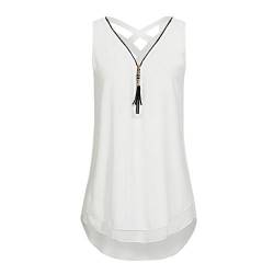 Pitashe Damen Tops Süß Lose Sling Reißverschluss Weste Mode Damen Sommer T-Shirt Crop Tops Kurz Pullover Tank Tops Party Oberteile Bluse Camisole Hemd Bekleidung Vest Bauchfrei Tunika Clubwear Shirts von pitashe Tops