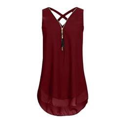 Pitashe Damen Tops Süß Lose Sling Reißverschluss Weste Mode Damen Sommer T-Shirt Crop Tops Kurz Pullover Tank Tops Party Oberteile Bluse Camisole Hemd Bekleidung Vest Bauchfrei Tunika Clubwear Shirts von pitashe Tops