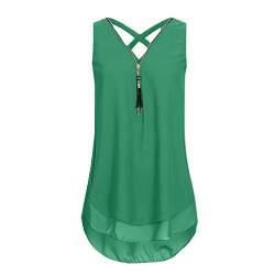 Pitashe Damen Tops Süß Lose Sling Reißverschluss Weste Mode Damen Sommer T-Shirt Crop Tops Kurz Pullover Tank Tops Party Oberteile Bluse Camisole Hemd Bekleidung Vest Bauchfrei Tunika Clubwear Shirts von pitashe Tops