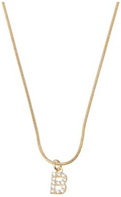 pitkalle 14K Gold plattiert Schlange Kette Halskette Initial Anhänger Halskette Cubic Zirkonia Halskette für Frauen - B von pitkalle