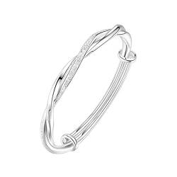 pitkalle Advanced Möbius Ring Anpassung Armband Versilbert Charm Armbänder für Mädchen, Versilbert, Ohne Edelstein. von pitkalle