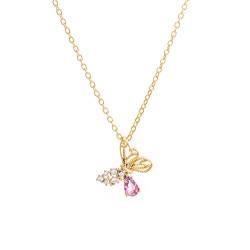 pitkalle Schmetterling Halskette vergoldet Anhänger Halskette Cute Fan Cubic Zirkonia Halskette für Frauen Mädchen von pitkalle