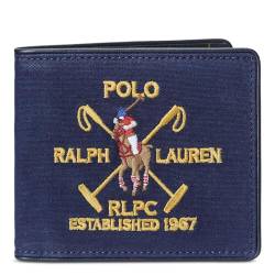 polo ralph laurEN Herren-Geldbörse mit Wappen, Segeltuch und Leder von polo ralph laurEN
