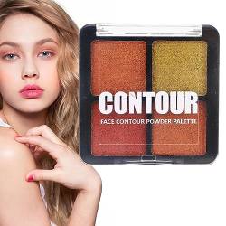 Lidschattenpalette Neutral | 4 Farben mischbare helle Make-up-Palette,Professioneller Lidschatten, hochpigmentierte Lidschattenpalette für Teenager-Anfänger-Reise-Make-up Pologmase von pologmase