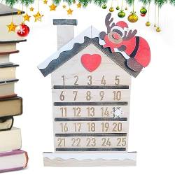 Weihnachts-Countdown-Adventskalender,Weihnachts-Adventskalender mit Zwergenmotiv aus Holz | Weihnachts-Countdown-Schild aus Holzblöcken mit Weihnachtszwerg für die Weihnachtsdekoration zu Pologmase von pologmase