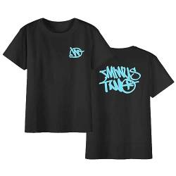 Y2K Minus-Two Cargo T-Shirt | Damen Herren Minus-Two Hinter Bedruckte Kurzarm T-Shirts | Sommer Fitness Lässig Oversize Oberteile Crew Neck Sportshirt Hip Hop Gezeitenmarke Strassenmode von pologmase