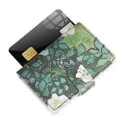 pologmase Floraler Kreditkartenhalter für Damen,Anti-Entmagnetisierungs-Brieftasche mit Vordertasche | PU-Leder-Brieftasche mit Vordertasche, Kreditkartenetui für Damen von pologmase