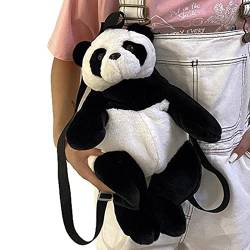pologmase Panda-Tasche,Plüsch-Pelz-Panda-Schulter-Rucksack | Plüsch-Rucksack, Cartoon-Tasche für Obst, Spielzeug, kleine Bücher, Bleistifte von pologmase