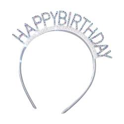 predolo Alles Gute zum Geburtstag-Stirnband, alles Gute zum Geburtstag-Haarband, stilvolles Geburtstags-Tiara, Geburtstagskrone für Party-Geschenk, Frauen, Bunte Strasssteine von predolo