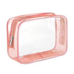 predolo wasserdichte, transparente Make-up-Tasche für Damen und Herren, Halter für Bad-Kulturbeutel, tragbarer Waschbeutel, transparente, ROSA von predolo