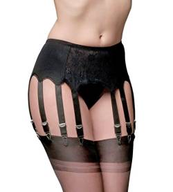 Premier Lingerie 12 Strapsgürtel mit Spitzeneinsatz (SSL13) (L, schwarz) von premier lingerie