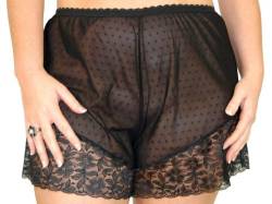 premier lingerie Cami Unterhose mit Spitze im französischen Stil Gr. Large, schwarz mit punkten von premier lingerie