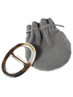 prettystern Schalring Tuchring Perlmutt Edel Handpoliert Muscheln Natürlich - Braun Schwarz Klein von prettystern