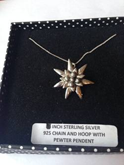 C21 Halskette Edelweiß Penent 925 Sterling Silber handgefertigt 50,8 cm mit Geschenkbox von prideindetails