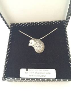 Prideindetails A16 Igel-Anhänger aus echtem 925er Sterlingsilber, handgefertigt, 45,7 cm lange Kette, mit Geschenkbox von prideindetails