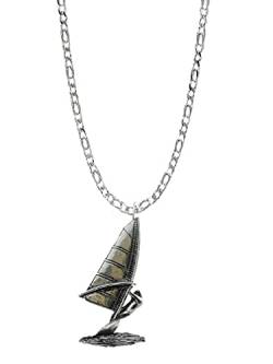 S15 Windsurfer Anhänger echt Sterling Silber 925 handgefertigte Halskette 50,8 cm Kette mit prideindetails Geschenkbox von prideindetails