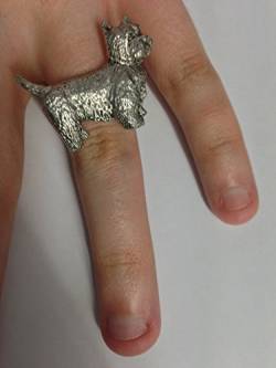 Westie PP-D03 Damen-Ring, englisches Zinn, verstellbar, handgefertigt in Sheffield von prideindetails