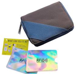Slim Wallet Geldbörse mit PICA2 Stoff aus Teflondraht gefärbt + 2 Kartenhalter RFID-Schutz gegen Fälschungen, Braun/Bordeaux, 12x10x1 von prodigital