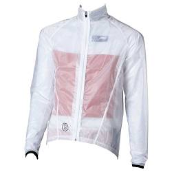 PROLOG Herren Fahrrad Regenjacke Extrem Dünn, Wasserdicht, Atmungsaktiv - Transparent Weiß Größe XS von prolog cycling wear