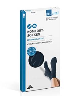 provital Damen Komfort-Socken Strümpfe für besonders sensible Füße OekoTex Lycra-Faser perfekte Passform, Farben:marine, Size:39-42 von provital