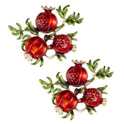 Rote Emaille Granatapfel Brosche für Frauen Legierung Früchte Casual Hochzeiten Brosche Pins Kleidung Schal Anzug Abzeichen Anstecknadel Kleidung Revers von pulunto