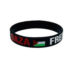 pulunto Freie Palästina Silikon Armbänder Palästinensische Nationalflagge Armband Unterstützung Palästina Armband Armreif Gummi Armband Schmuck Zubehör Geschenke, Kunststoff, Kein Edelstein von pulunto